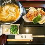 手打ちうどん 団平 - ひやかけ とり天セット