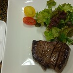 玉久旅館 - 信州牛のステーキ、柚胡椒とニンニク味噌で（2016.8）