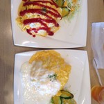 Kafeshokudou Fanfan - オムライス、ケチャップとホワイトソース