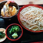 そば処 城野 一心 - ミニ丼セット 750円　(せいろそば、ミニ天丼)