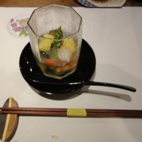 日本料理 潤花 - ゴマ豆腐と抹茶豆腐のジュレ