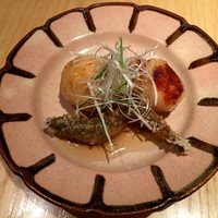 帰燕 - 海老とトウモロコシのしんじょう
                稚鮎