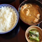 割烹 花月 - 「鯉こく」、ご飯、香の物（「竹」コース）