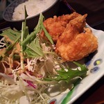 ふじわら - ジャージャー麺から揚げライスセットのから揚げ