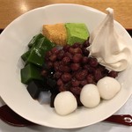 茶房いせはん - 小豆・わらび餅・抹茶ゼリー・黒糖ゼリー・寒天・白玉・豆乳ソフトクリーム