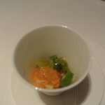 リストランテ カノフィーロ - 北海しまえびとオクラ、ガスパチョ