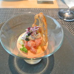 フラテッロ・ディ・ミクニ - 本まぐろのタルタルとお野菜のパフェ仕立て２