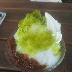 かき氷屋さん - 羊蹄山(抹茶かき氷大盛り､小豆､ソフトクリーム)