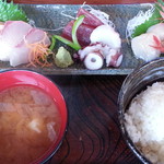 ほほほの北海道 - 特選お刺身定食1,000円全景