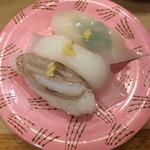 回転寿し トリトン - 【2016年06月】やりいか三貫盛＠230円。