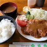 ぽてと - チキンカツ（カレーソース）定食　750円