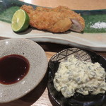 寛幸 - 福井の敦賀の岩牡蠣 柴漬のタルタルソース、ウスターソース2