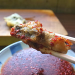 ポン酢一味唐辛子ダレで喰う