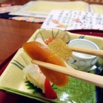 懐石 のがみ - 子持ち昆布・からすみ。