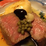 つる幸 - 能登牛のくわ焼き。