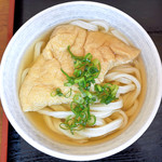 純手打うどん よしや - かけそのまま+お揚げ（ひやあつ+お揚げ）