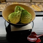抹茶クリームぜんざい。
