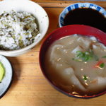 高森田楽村 - 定食のご飯とだんご汁