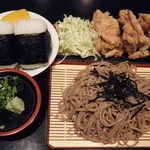 鶏の白石 - 唐揚げそばセット@730