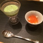 すず木 - 生雲丹に枝豆のすり流し・筋子と山芋