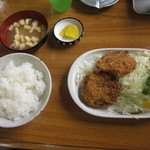 Shokudou Hiroshima Ya - 食堂広島屋　メンチカツ定食