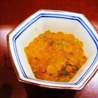 銀座 朱雀 - 先付けのいくらの醤油漬け