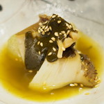 にしぶち飯店 - 冬瓜と鮑、干し貝柱のスープに肝ソース添え