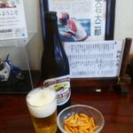 清見そば本店 - ビールとおとおし