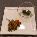 レンゲ - 浅蜊の佃煮とオリーブのマリネ