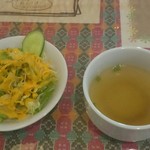 スンニマ - サラダ＆スープ。ドレッシングが甘い