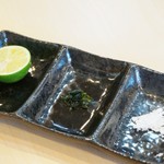 飯田商店 - つけ麺　1,000円の薬味