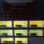 本町製麺所 阿倍野卸売工場 中華そば工房 - 券売機のメニュー