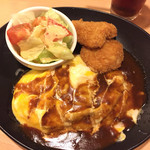 ジョイフル - オムライス＆チキンカツ590円