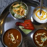 ニューガネーシャ - レディースセットのマトン&キーマカレー