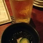 一乃蔵 - お通しと生ビール　2016.8