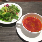 神戸風月堂 - 本日のスープ、サラダ