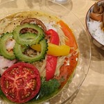 饗 くろ喜 - 冷やしカレーそば+キーマ飯　１３００円