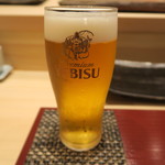 鮨 山浦 - 28年8月　生ビール