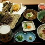 食彩一番 - 【ランチ】野菜天婦羅蕎麦、とろろマグロ丼