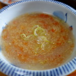 なんばんや - とろろと真っ白な蕎麦湯という事で蕎麦湯タイムはこんな感じに（＾＾）