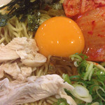 炭火焼鳥 一喜鶏 - 鶏冷麺 トッピング拡大@2016/08/13