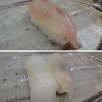 酔虎寿し - ◆のどぐろ昆布〆・・脂の乗りもよく美味しい。
                シャリは一般的なタイプですが、すこし「にぎり方」が緩い印象。
                ◆烏賊とひらめ・・烏賊は普通。平目は甘みを感じ美味しい。