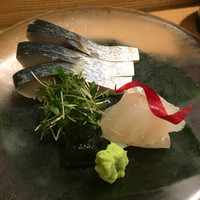 日本料理 太月 - お造り  ゴマサバ 鯛 青海苔のジュレ