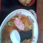 三重食堂 - ラーメンとミニかつ丼セット