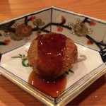 日本料理 たかむら - 秋田錦牛のメンチカツ