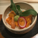 島之内 一陽 - 生湯葉と生うに。間違いのない組み合わせですね。