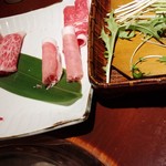 永田町 黒澤 - 牛と豚の相盛り(撮り忘れに気が付いて撮影)