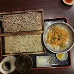 楽食 - 二色せいろとかき揚げ丼