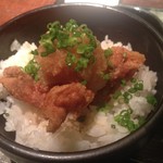 うどん料理 千 - セットの若鶏の唐揚げおろしポン酢丼