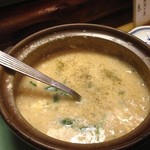松江の味 郷土料理 出雲 川京 - シジミ雑炊。おたすけシジミの汁で作ります。